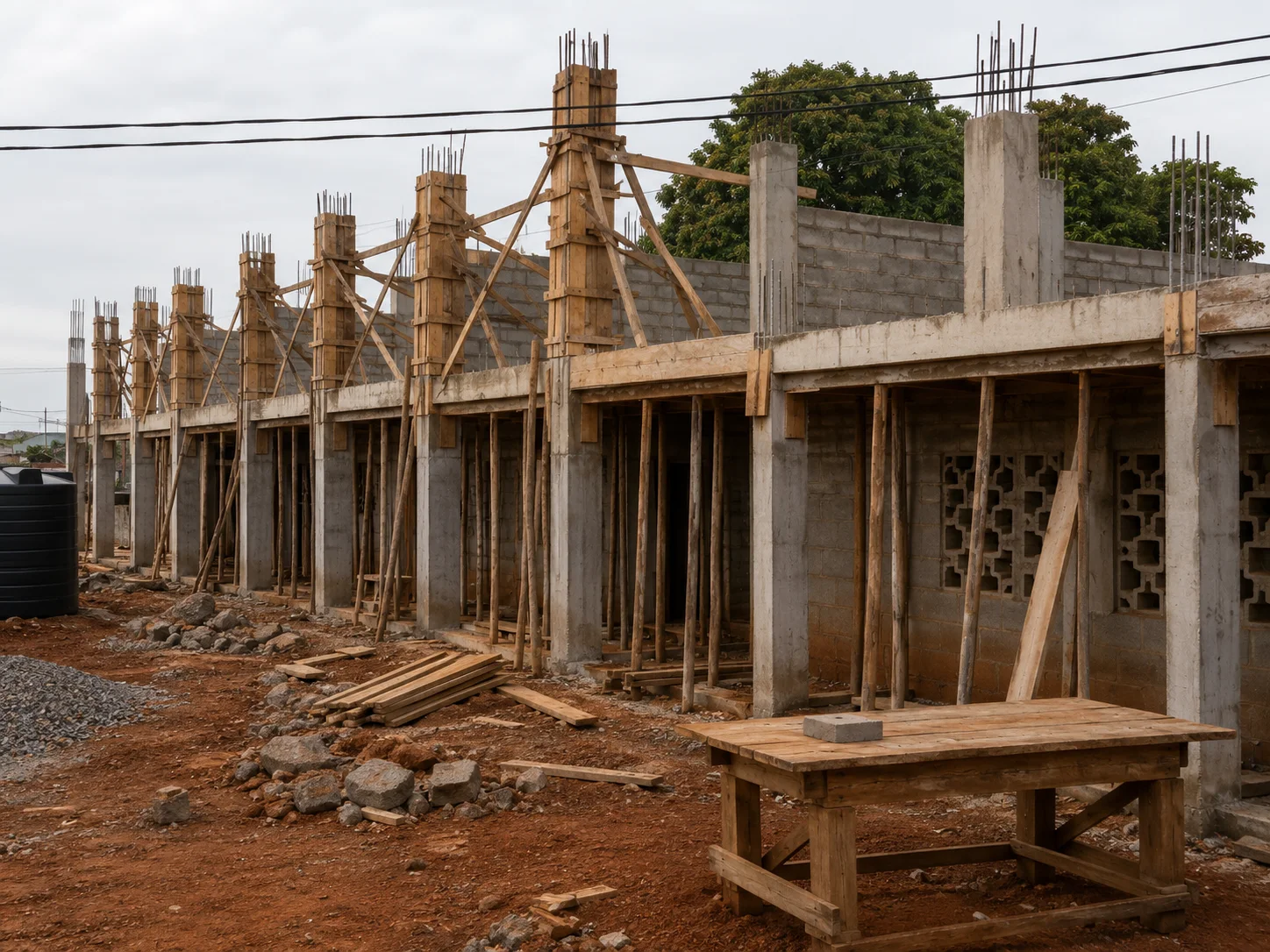 Lycee Ngoa Ekele G+1 Classroom Block project progress